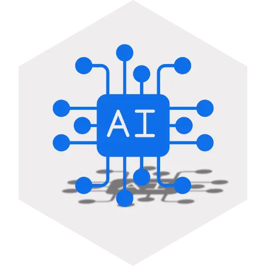 Artificial intelligence icon for churn prediction using machine learning

