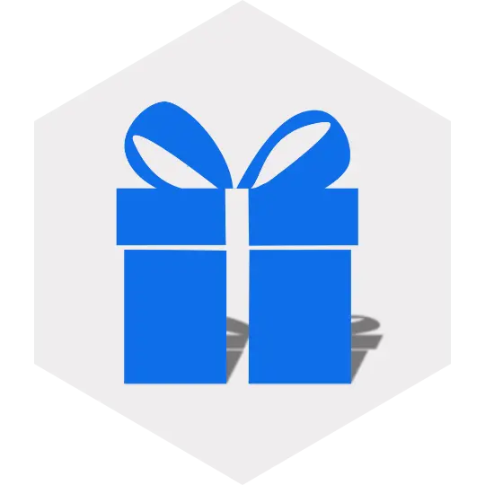 Icono de caja de regalo para funciones de obsequios con privacidad garantizada